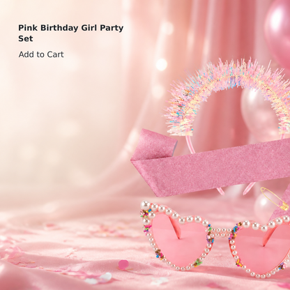 Girls’ Pink Birthday Princess Accessories Set