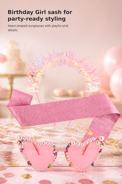 Girls’ Pink Birthday Princess Accessories Set